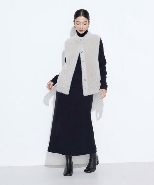 COMME CA PLATINUM / コムサ・プラチナ ベスト | マイクロナイロンフェザーヤーン 2WAYベスト | 詳細4