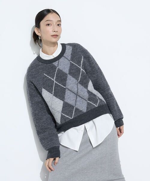 COMME CA PLATINUM / コムサ・プラチナ ニット・セーター | ジャカード アーガイルニットセーター | 詳細7