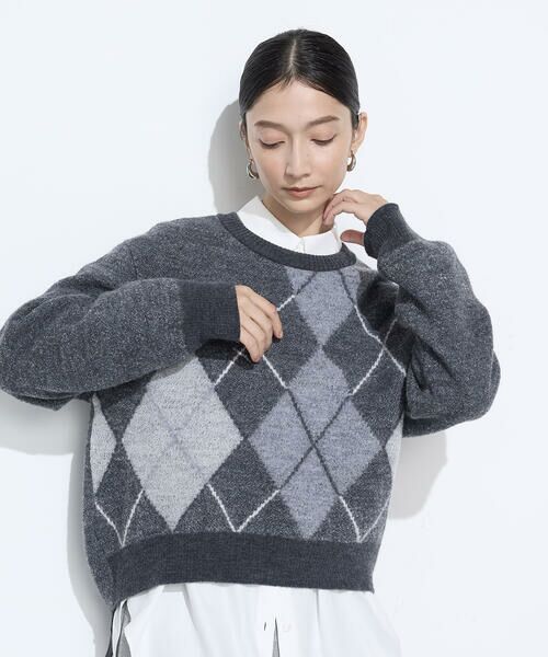 COMME CA PLATINUM / コムサ・プラチナ ニット・セーター | ジャカード アーガイルニットセーター | 詳細8