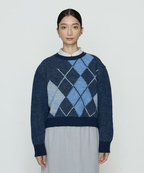 COMME CA PLATINUM / コムサ・プラチナ ニット・セーター | ジャカード アーガイルニットセーター | 詳細11