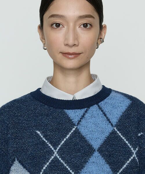 COMME CA PLATINUM / コムサ・プラチナ ニット・セーター | ジャカード アーガイルニットセーター | 詳細14
