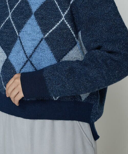 COMME CA PLATINUM / コムサ・プラチナ ニット・セーター | ジャカード アーガイルニットセーター | 詳細15