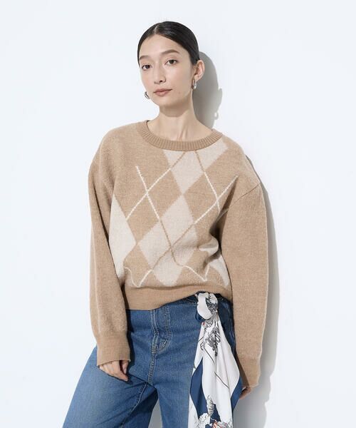 COMME CA PLATINUM / コムサ・プラチナ ニット・セーター | ジャカード アーガイルニットセーター | 詳細28