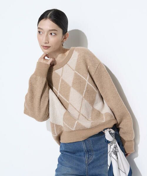COMME CA PLATINUM / コムサ・プラチナ ニット・セーター | ジャカード アーガイルニットセーター | 詳細29