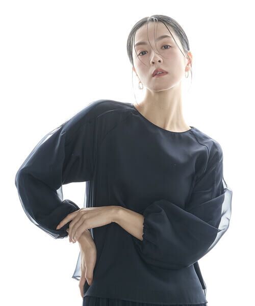 COMME CA PLATINUM / コムサ・プラチナ シャツ・ブラウス | マットカルゼオーガンジー ブラウス | 詳細7