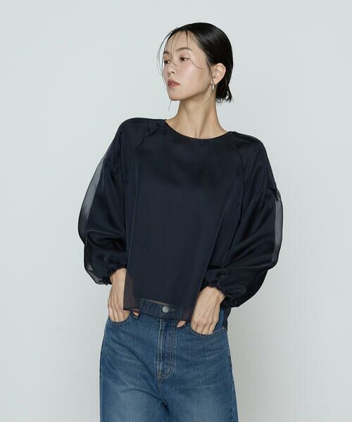 COMME CA PLATINUM / コムサ・プラチナ シャツ・ブラウス | マットカルゼオーガンジー ブラウス | 詳細4