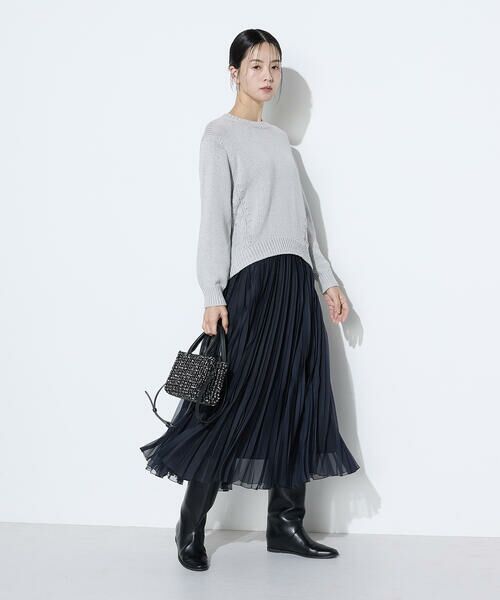 COMME CA PLATINUM / コムサ・プラチナ ロング・マキシ丈スカート | マットカルゼオーガンジー プリーツスカート | 詳細9
