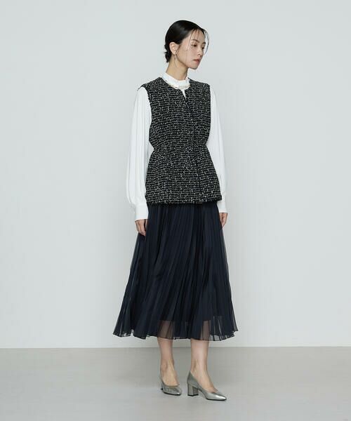 COMME CA PLATINUM / コムサ・プラチナ ロング・マキシ丈スカート | マットカルゼオーガンジー プリーツスカート | 詳細2