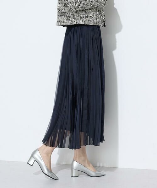 COMME CA PLATINUM / コムサ・プラチナ ロング・マキシ丈スカート | マットカルゼオーガンジー プリーツスカート | 詳細11