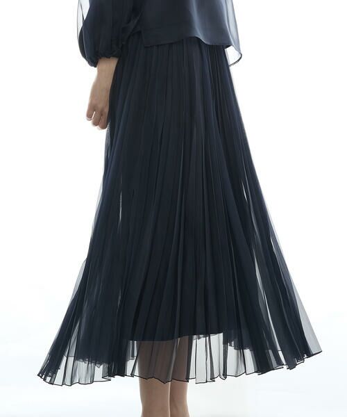COMME CA PLATINUM / コムサ・プラチナ ロング・マキシ丈スカート | マットカルゼオーガンジー プリーツスカート | 詳細15