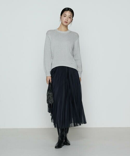 COMME CA PLATINUM / コムサ・プラチナ ロング・マキシ丈スカート | マットカルゼオーガンジー プリーツスカート | 詳細3