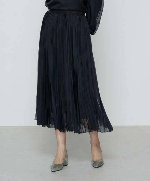 COMME CA PLATINUM / コムサ・プラチナ ロング・マキシ丈スカート | マットカルゼオーガンジー プリーツスカート | 詳細4