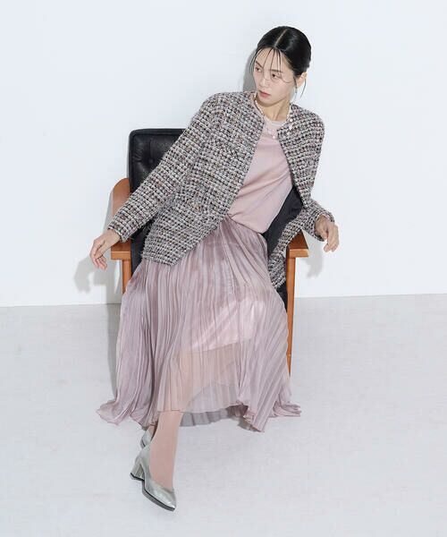 COMME CA PLATINUM / コムサ・プラチナ ロング・マキシ丈スカート | マットカルゼオーガンジー プリーツスカート | 詳細28