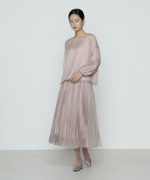 COMME CA PLATINUM / コムサ・プラチナ ロング・マキシ丈スカート | マットカルゼオーガンジー プリーツスカート | 詳細16