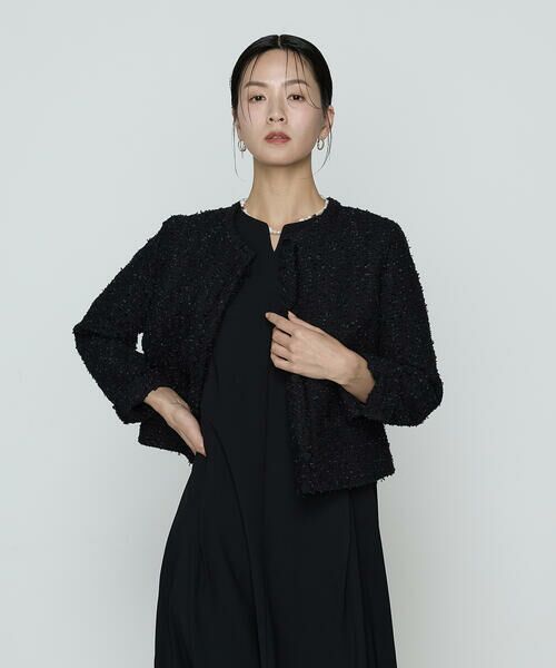 COMME CA PLATINUM / コムサ・プラチナ ノーカラージャケット | セレモニーツイード ノーカラージャケット | 詳細2