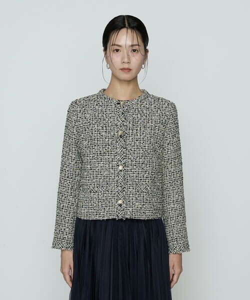 COMME CA PLATINUM / コムサ・プラチナ ノーカラージャケット | セレモニーツイード ノーカラージャケット | 詳細12