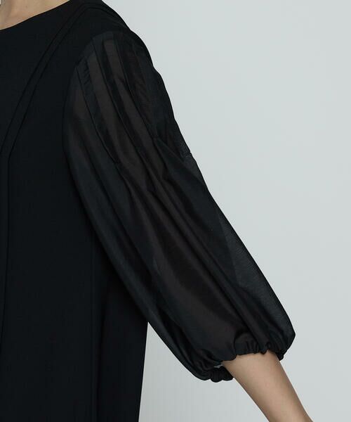 COMME CA PLATINUM / コムサ・プラチナ ロング・マキシ丈ワンピース | バックサテンストレッチ ドレス | 詳細9