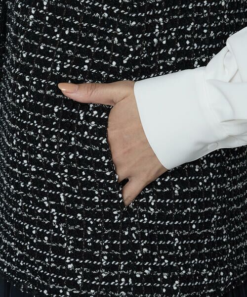 COMME CA PLATINUM / コムサ・プラチナ ベスト | ファンシーツイード キーネックカラージレ | 詳細9