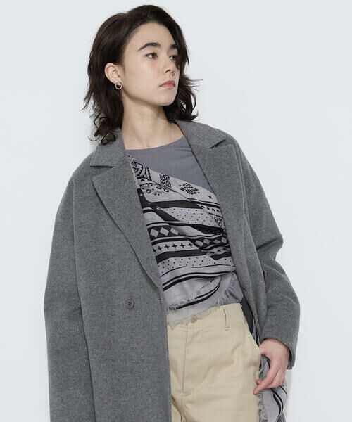 COMME CA PLATINUM / コムサ・プラチナ その他アウター | リサイクルアンゴラウール ロングチェスターコート | 詳細13