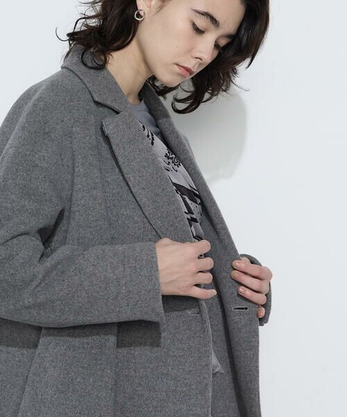COMME CA PLATINUM / コムサ・プラチナ その他アウター | リサイクルアンゴラウール ロングチェスターコート | 詳細14