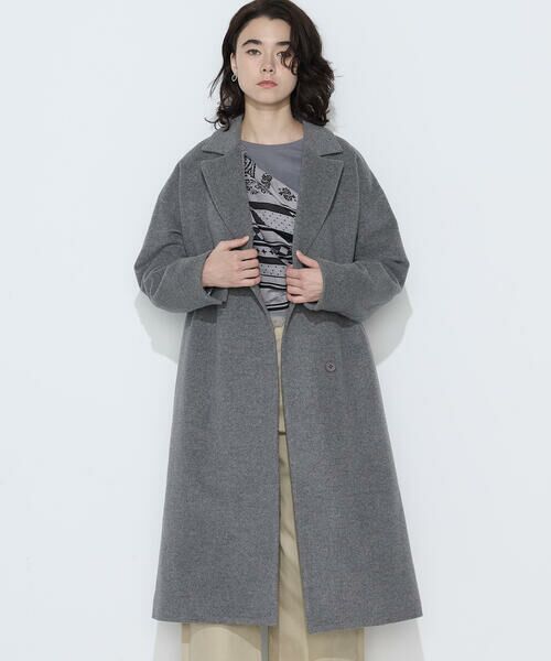 COMME CA PLATINUM / コムサ・プラチナ その他アウター | リサイクルアンゴラウール ロングチェスターコート | 詳細7