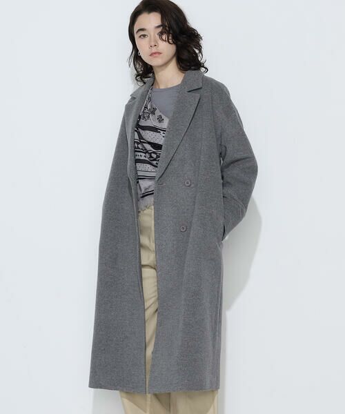 COMME CA PLATINUM / コムサ・プラチナ その他アウター | リサイクルアンゴラウール ロングチェスターコート | 詳細8