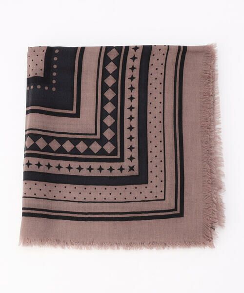 COMME CA PLATINUM / コムサ・プラチナ マフラー・ショール・スヌード・ストール | ウールプリント ストール（11:ピンク系）