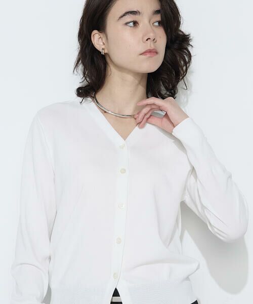 COMME CA PLATINUM / コムサ・プラチナ カーディガン・ボレロ | コットンダルストレッチ Vネックカーディガン | 詳細5