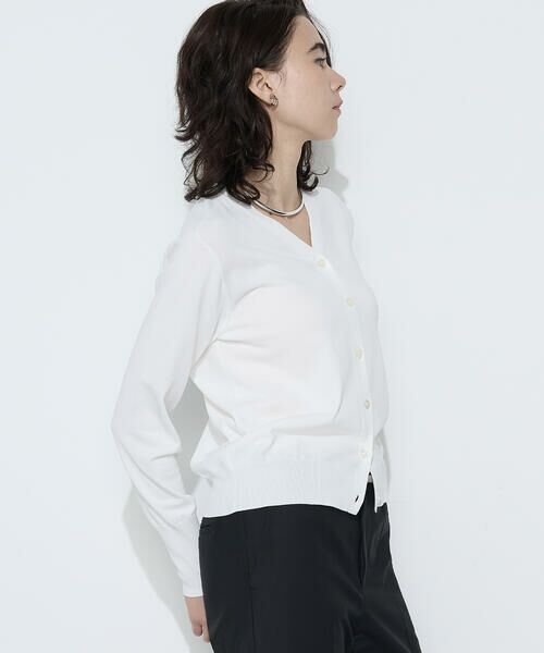 COMME CA PLATINUM / コムサ・プラチナ カーディガン・ボレロ | コットンダルストレッチ Vネックカーディガン | 詳細7