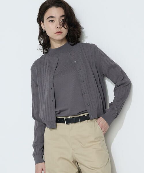 COMME CA PLATINUM / コムサ・プラチナ カーディガン・ボレロ | コットンダルストレッチ ケーブルカーディガン | 詳細4