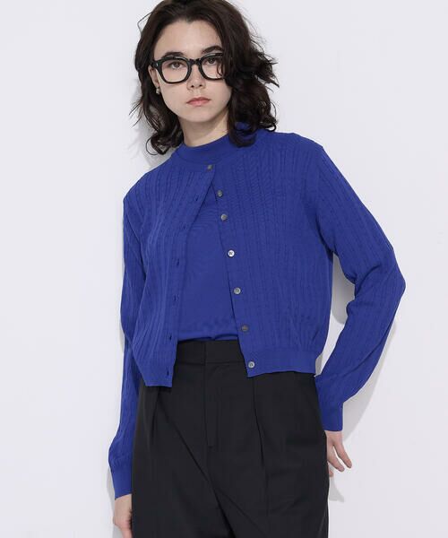 COMME CA PLATINUM / コムサ・プラチナ カーディガン・ボレロ | コットンダルストレッチ ケーブルカーディガン | 詳細20