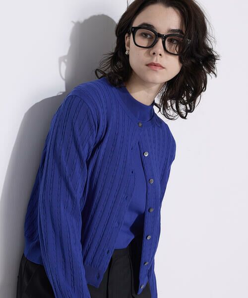 COMME CA PLATINUM / コムサ・プラチナ カーディガン・ボレロ | コットンダルストレッチ ケーブルカーディガン | 詳細24