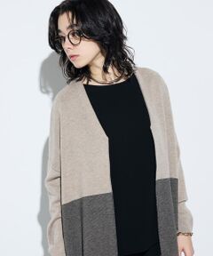 COMME CA PLATINUM / コムサ・プラチナ カーディガン・ボレロ | ウール混スムース ジップカーディガン