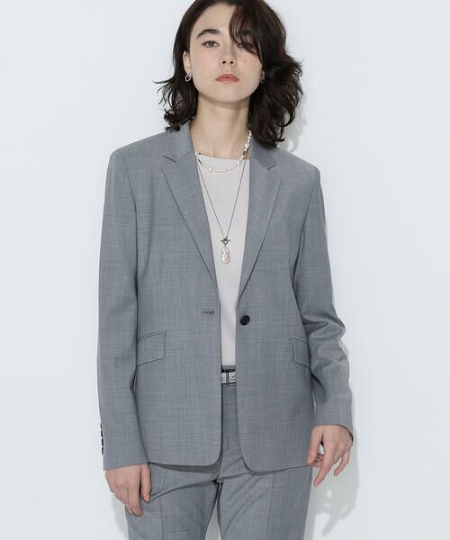 COMME CA PLATINUM / コムサ・プラチナ テーラードジャケット | 【セットアップ対応】ストレッチトロ シングルジャケット（04:トップグレー）