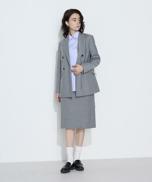 COMME CA PLATINUM / コムサ・プラチナ テーラードジャケット | 【セットアップ対応】ストレッチトロ ダブルジャケット | 詳細1