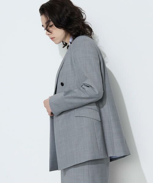 COMME CA PLATINUM / コムサ・プラチナ テーラードジャケット | 【セットアップ対応】ストレッチトロ ダブルジャケット | 詳細5