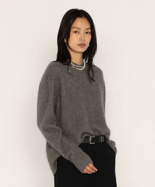 COMME CA PLATINUM / コムサ・プラチナ ニット・セーター | ラクーンシルク Vネックプルオーバー（04:グレー）