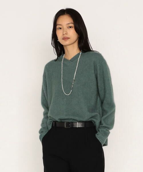COMME CA PLATINUM / コムサ・プラチナ ニット・セーター | ラクーンシルク Vネックプルオーバー | 詳細15
