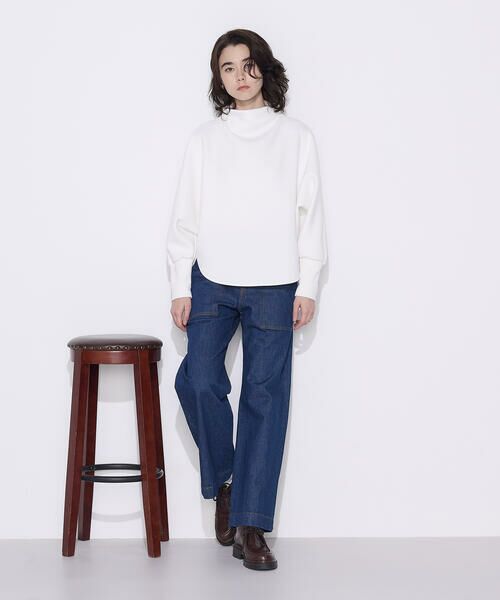 COMME CA PLATINUM / コムサ・プラチナ カットソー | ソフトストレッチダンボールニット ボトルネックプルオーバー | 詳細1