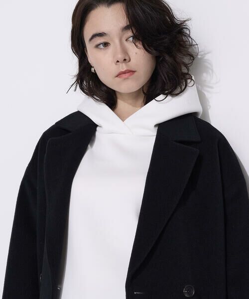 COMME CA PLATINUM / コムサ・プラチナ パーカー | ソフトストレッチダンボールニット フーディー | 詳細12