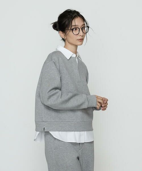 COMME CA PLATINUM / コムサ・プラチナ カットソー | レーヨンミックスダンボール プルオーバー | 詳細3