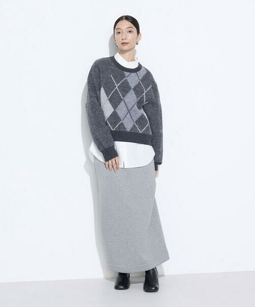 COMME CA PLATINUM / コムサ・プラチナ ロング・マキシ丈スカート | レーヨンミックスダンボール ナロースカート | 詳細1