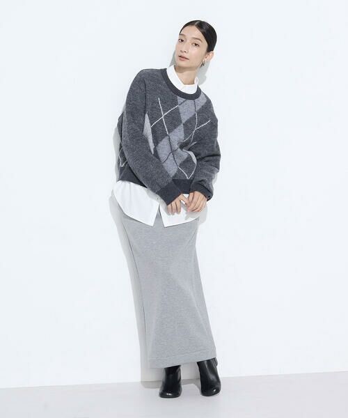 COMME CA PLATINUM / コムサ・プラチナ ロング・マキシ丈スカート | レーヨンミックスダンボール ナロースカート | 詳細2