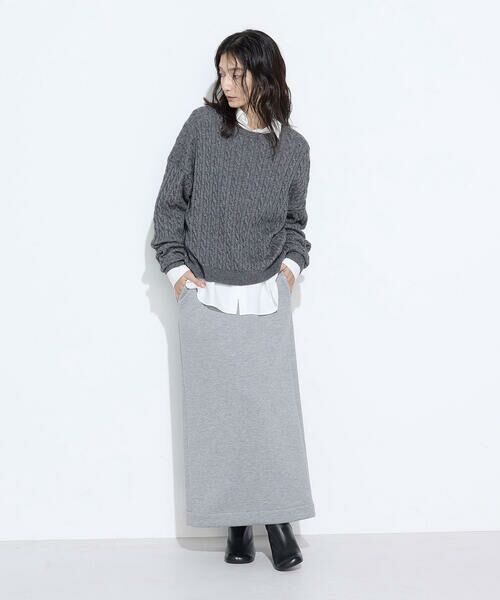 COMME CA PLATINUM / コムサ・プラチナ ロング・マキシ丈スカート | レーヨンミックスダンボール ナロースカート | 詳細5