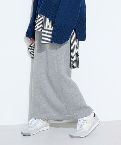 COMME CA PLATINUM / コムサ・プラチナ ロング・マキシ丈スカート | レーヨンミックスダンボール ナロースカート(04:杢グレー)