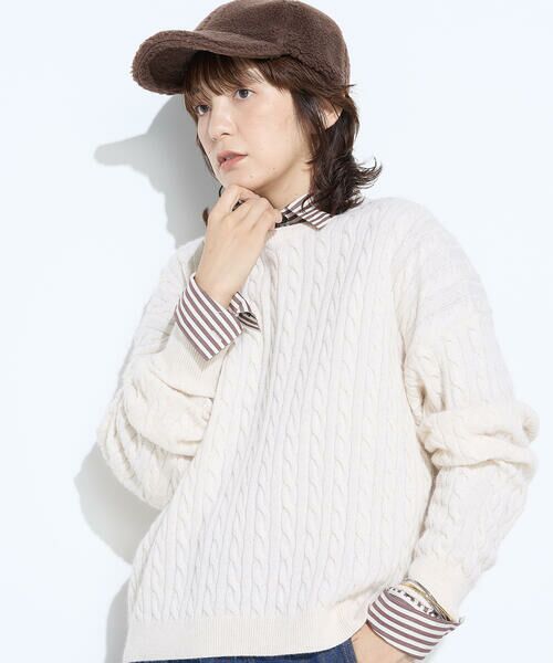 COMME CA PLATINUM / コムサ・プラチナ ニット・セーター | ケーブル編 ニットプルオーバー | 詳細4