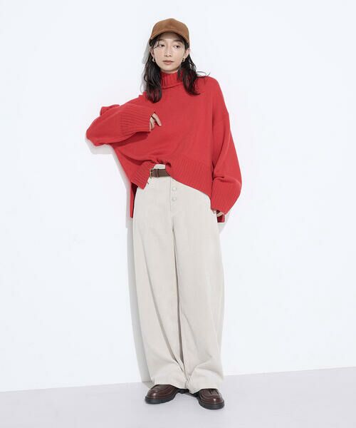 COMME CA PLATINUM / コムサ・プラチナ ニット・セーター | 天竺編 ハイネックニットプルオーバー | 詳細14