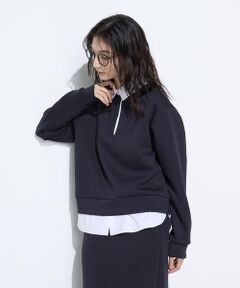 COMME CA PLATINUM / コムサ・プラチナ カットソー | 〔 +サイズ 〕レーヨンミックスダンボール プルオーバー