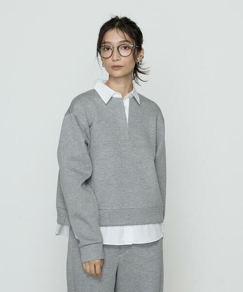 COMME CA PLATINUM / コムサ・プラチナ カットソー | 〔 +サイズ 〕レーヨンミックスダンボール プルオーバー | 詳細2