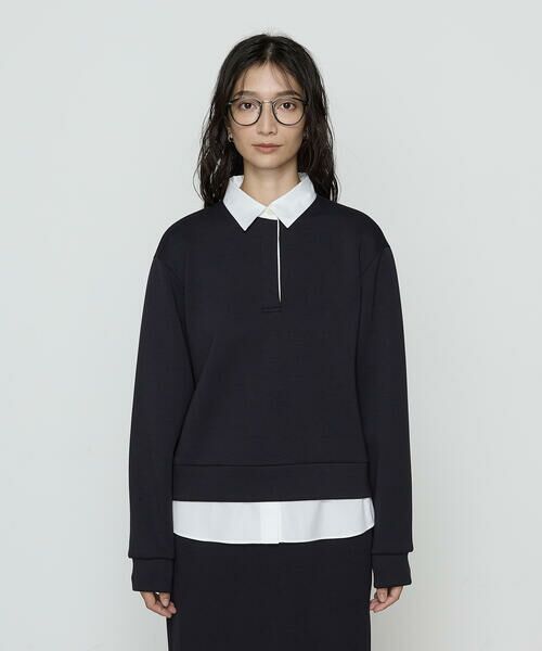 COMME CA PLATINUM / コムサ・プラチナ カットソー | 〔 +サイズ 〕レーヨンミックスダンボール プルオーバー | 詳細11